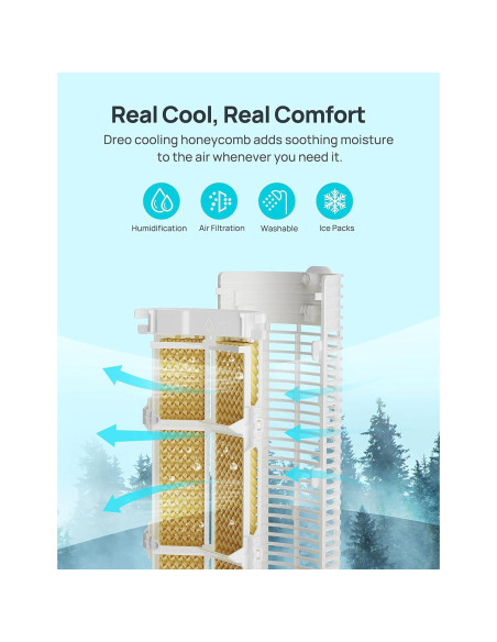 Enfriador de Aire Evaporativo Dreo DR-HEC001, 3 Velocidades, Control Remoto