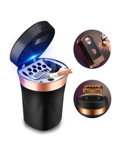 Cenicero Automático Solar USB SOLARXIA con Encendedor LED Azul