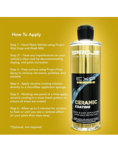 Kit Esencial de Recubrimiento Cerámico PROJE' 16oz - Hidrofóbico