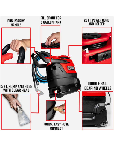 Extractor de Alfombra Calentado Adam's Polishes 3 Galones 93.3C