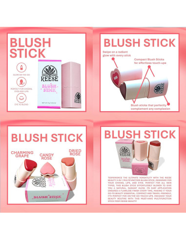 Barra de Rubor Multifuncional Reese - Durazno Dulce 3 en 1