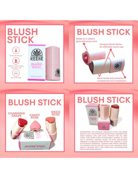 Barra de Rubor Multifuncional Reese - Durazno Dulce 3 en 1