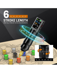 Kit de Tatuaje Inalámbrico YILONG con Pluma y 20 Agujas 2