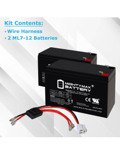 Batería Mighty Max 12V 7Ah SLA + Arnés para Scooter Razor 2