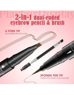 Lápiz de Cejas Microblading DEFSAP 2-en-1 Marrón Claro 2