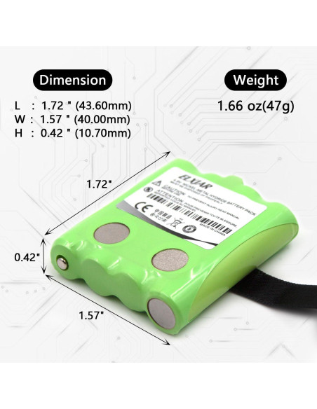 Paquete de 5 Baterías Ni-MH 4.8V 700mAh elxjar para Radios