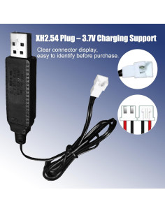 Cable de Carga USB para Coches RC AZJCKEW 2FT 3.7V LED 2