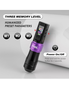 Kit de Tatuaje Inalámbrico Neebol con Pantalla LED y 20 Agujas 2