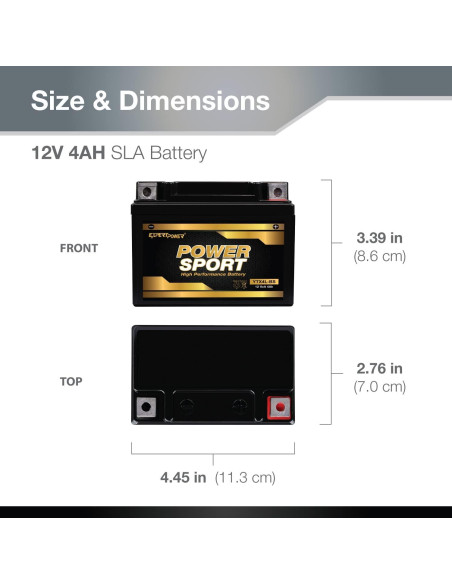 Batería AGM 12V 4Ah ExpertPower PowerSport YTX4L-BS