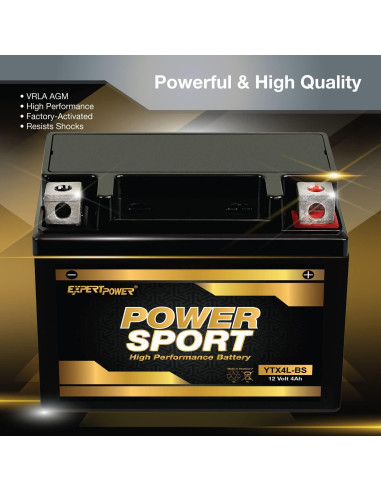 Batería AGM 12V 4Ah ExpertPower PowerSport YTX4L-BS