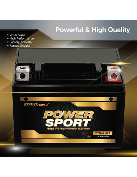 Batería AGM 12V 4Ah ExpertPower PowerSport YTX4L-BS