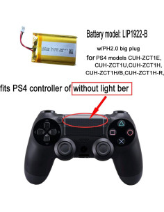 Batería de Controlador PS4 AOLIKES LIP1922-B 2200mAh Reemplazo 2
