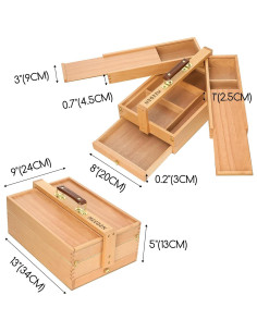 Caja de Almacenamiento MEEDEN para Artistas - Madera de Haya 2