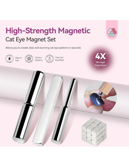 SAVILAND Kit 6 Imán Ojo de Gato para Uñas Gel Efecto
