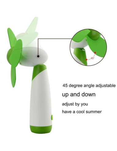 Mini Ventilador de Mano JDYYICZ Verde 15x7 cm Batería