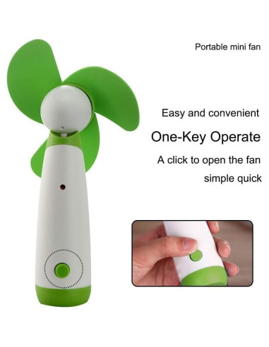 Mini Ventilador de Mano JDYYICZ Verde 15x7 cm Batería