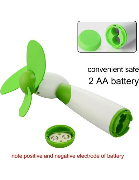 Mini Ventilador de Mano JDYYICZ Verde 15x7 cm Batería