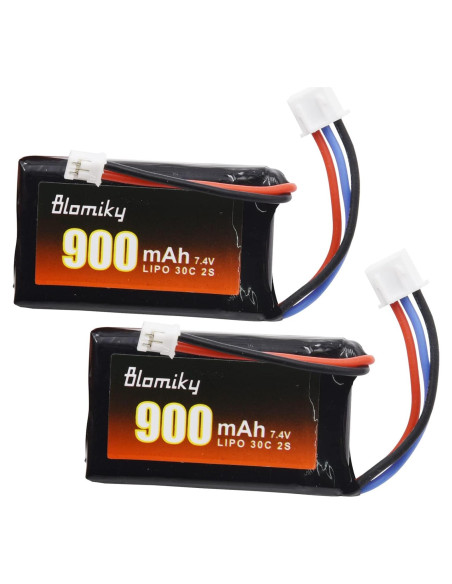 Batería Lipo Recargable 7.4V 900mAh Blomiky PH2.0 para RC
