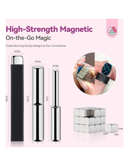 SAVILAND Kit 6 Imán Ojo de Gato para Uñas Gel Efecto