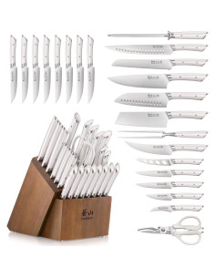 Juego de Cuchillos Cangshan HELENA 23 Piezas Acero Forjado Blanco 2