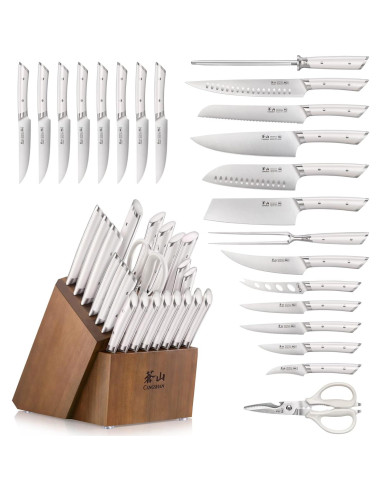 Juego de Cuchillos Cangshan HELENA 23 Piezas Acero Forjado Blanco