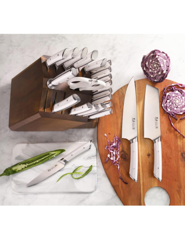 Juego de Cuchillos Cangshan HELENA 23 Piezas Acero Forjado Blanco