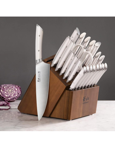 Juego de Cuchillos Cangshan HELENA 23 Piezas Acero Forjado Blanco