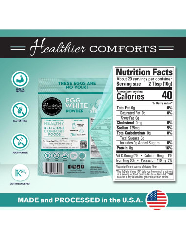 Polvo de Clara de Huevo Healthier Comforts 198 g | Alto en Proteínas