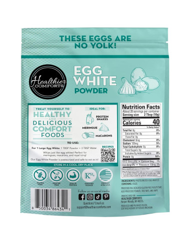 Polvo de Clara de Huevo Healthier Comforts 198 g | Alto en Proteínas