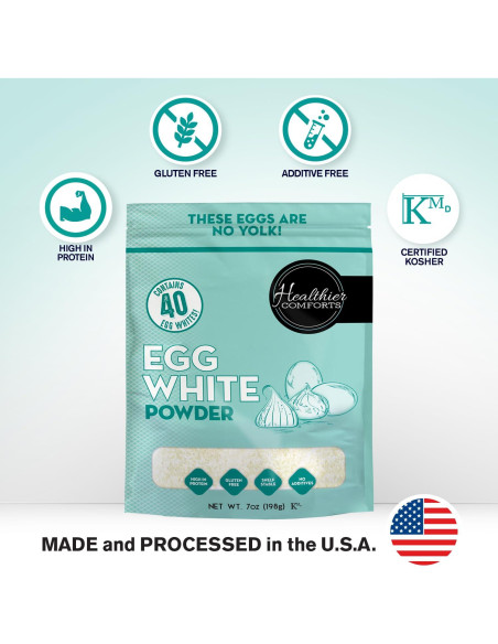 Polvo de Clara de Huevo Healthier Comforts 198 g | Alto en Proteínas