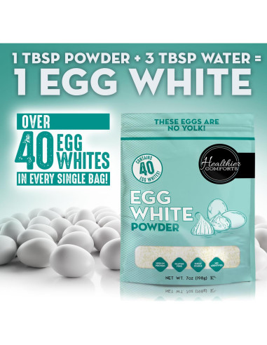 Polvo de Clara de Huevo Healthier Comforts 198 g | Alto en Proteínas