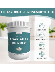 Polvo de Agar Agar 283g Hznxolrc - Gelificante Natural Vegano 2