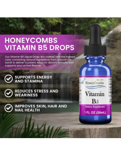 Gotas Líquidas de Vitamina B5 HoneyCombs 29.57 ml Veganas 2