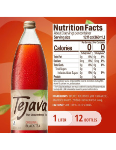 Té Negro Helado Original Tejava - Paquete de 12 Botellas 1L 2