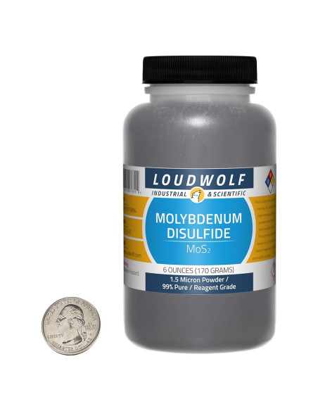Disulfuro de Molibdeno 99% Puro 170g Polvo 1.5 Micrones