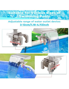 Fuente de Piscina Cascada Hanaoyo WF01 - Flujo Suave 33.5x23x27cm 2