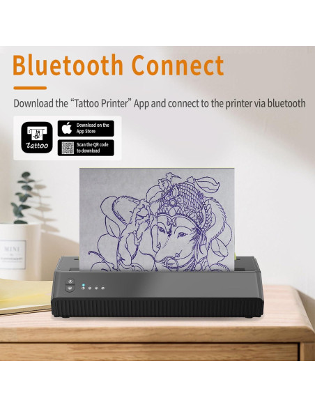 Impresora de Tatuajes Inalámbrica Meihengtong P8008 A4