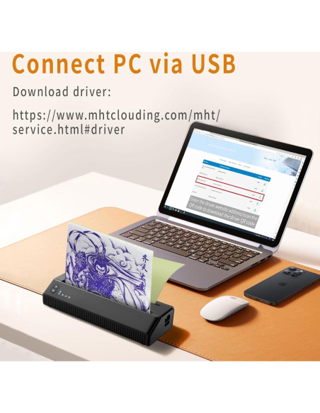 Impresora de Tatuajes Inalámbrica Meihengtong P8008 A4