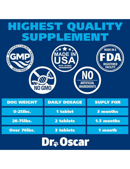 Suplemento UTI para Perros Dr. Oscar - 90 Tabletas Masticables