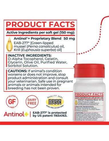 Antinol Plus Suplemento Articular para Perros 60 Geles Blandos