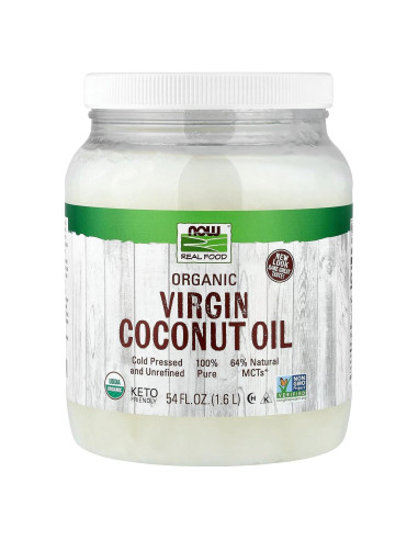 Aceite de Coco Virgen Orgánico NOW Foods 1540g Prensado en Frío