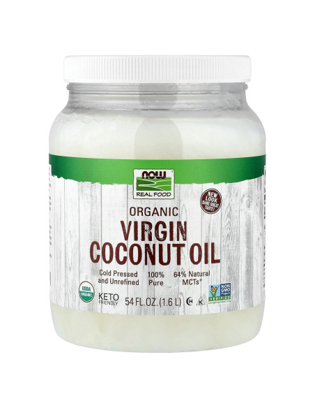 Aceite de Coco Virgen Orgánico NOW Foods 1540g Prensado en Frío