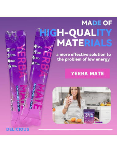 Yerba Mate Instantáneo ZHHOIN JIAKE Sabor Frambuesa Durazno 30 Bolsitas