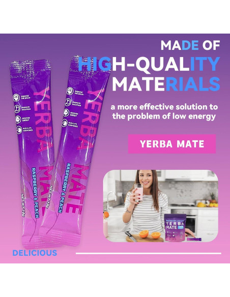 Yerba Mate Instantáneo ZHHOIN JIAKE Sabor Frambuesa Durazno 30 Bolsitas