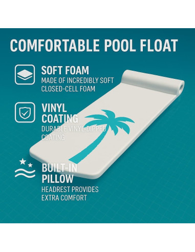 Flotador de piscina California Sun con almohada y vinilo 178x64cm