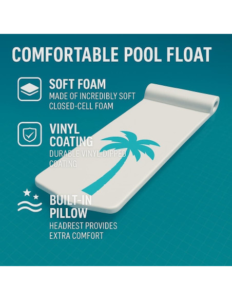 Flotador de piscina California Sun con almohada y vinilo 178x64cm