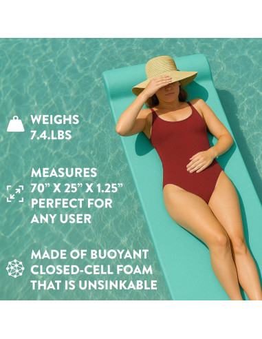 Flotador de piscina California Sun con almohada y vinilo 178x64cm