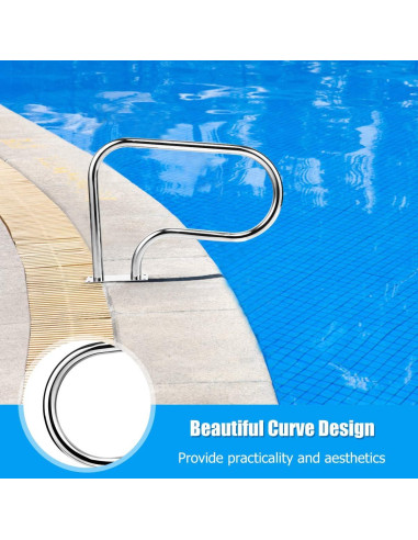 Barandilla de Piscina Goplus Acero Inoxidable 81x58cm