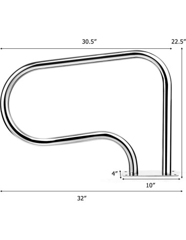 Barandilla de Piscina Goplus Acero Inoxidable 81x58cm