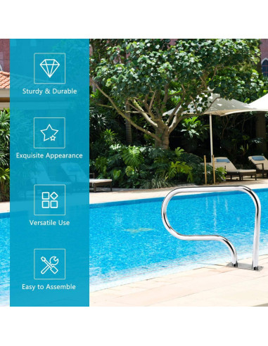 Barandilla de Piscina Goplus Acero Inoxidable 81x58cm